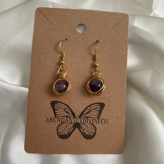 Wire Wrapped Amethyst Earrings